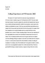 College Experiences at UVI Semester 2021